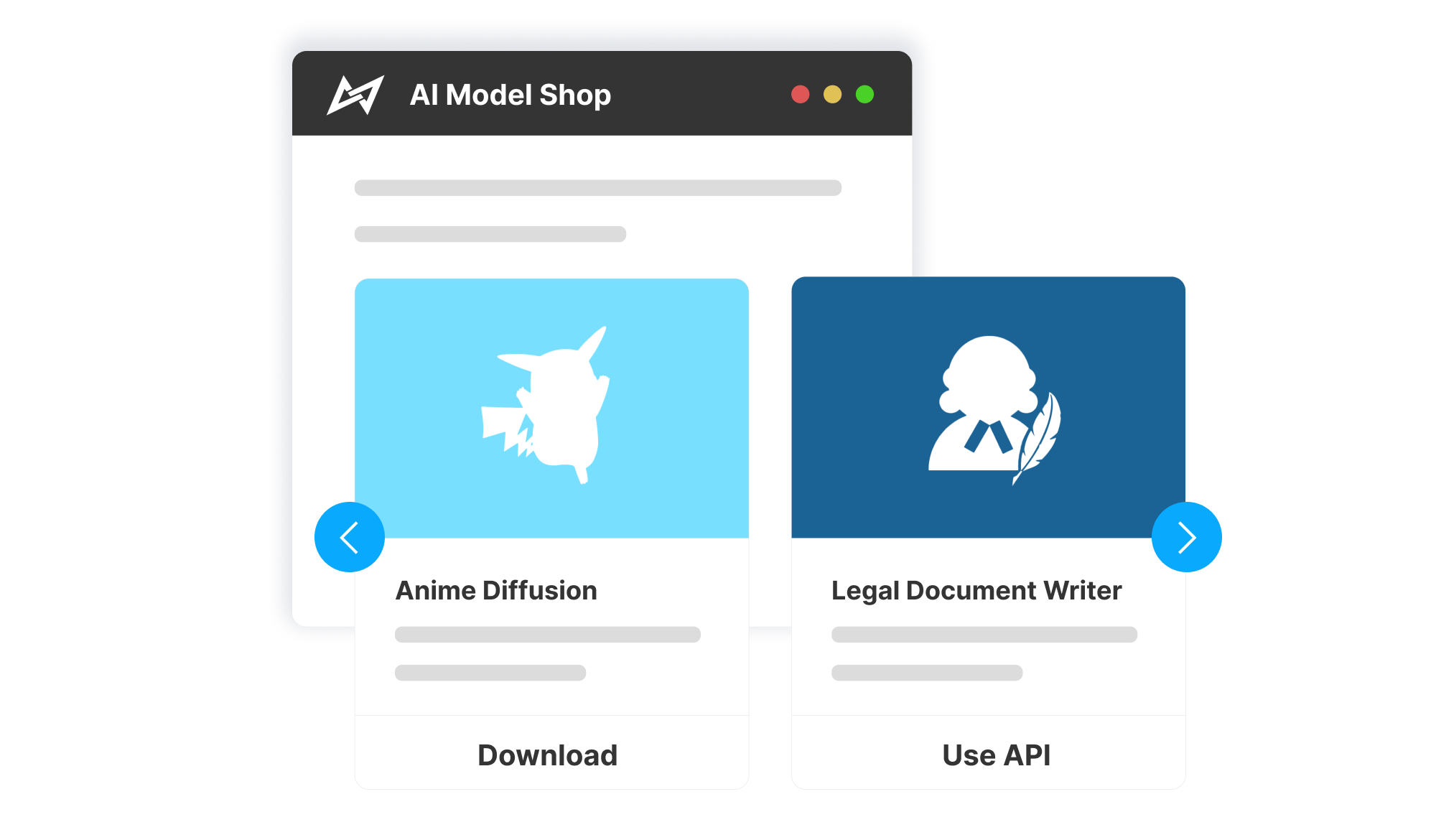 Use case for applications, AI model shop. Models, such as the anime diffusion model and legal document writer model, could be listed for trading. Models could be used as the API service and downloaded for local deployment.